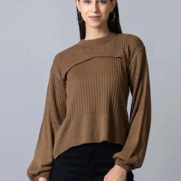 Club York Brown Self Pattern Sweater-picture-4