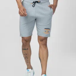 Spykar Grey Regular Fit Shorts-4