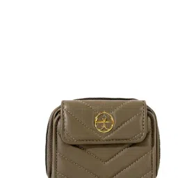 Eske Olive Green Quilted Zip Around Wallet for Women-18