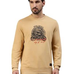 Royal Enfield Light Khaki Regular Fit Printed Sweatshirt-image-43