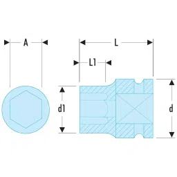 FACOM 12.7 mm (1/2 Inch) Square Drive Impact Socket 12 Points 16 mm, NSD.16B image 2
