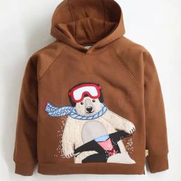 Cherry Crumble By Nitt Hyman Kids Brown Embroidered Full Sleeves Hoodie-image-44