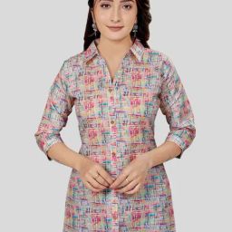 Saree Swarg Multicolor Printed Short Kurti-image-9
