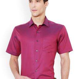 Van Heusen Men Pink Regular Fit Solid Formal Shirt-image-49