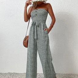 bebe Strapless Printed Basic Jumpsuit-picture-4
