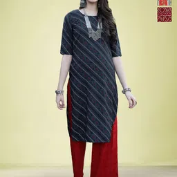 Moda Rapido Women Ethnic Motifs Printed Thread Work Floral Crepe Kurta-image-76