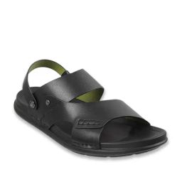 Mochi Men's Black Back Strap Sandals-image-27