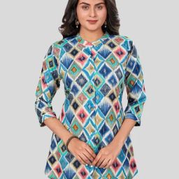 Saree Swarg Multicolor Printed Short Kurti-image-11