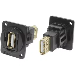 RS PRO Straight Panel Mount USB Connector 2 Port Type A to A, 1750147-image-20