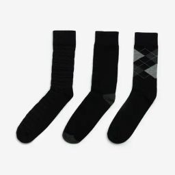 WES Lounge by Westside Black Printed Cotton-Blend Socks - Pack of 3-image-52