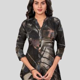 Saree Swarg Black Printed Short Kurti-image-47