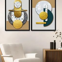 Art Street Multi Canvas Abstract Spherical Geometric Wall Art - Set of 2-8