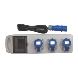 JIGO 3 Pin Three Socket with 1 Plug and 4 Modular MCB Channel 16 A Current and Voltage, JG-1802-41