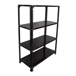 Menage 48x35x15 Inch 4 Shelf Metal Black Slotted Angle Rack-image-90