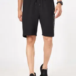 Ajile By Pantaloons Jet Black Cotton Regular Fit Printed Shorts-picture-3