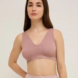 Superstar by Westside Mauve Padded Plunge Bra-image-12