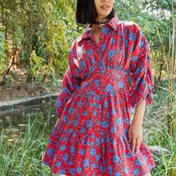 Pink Paprika by SASSAFRAS Women Printed Puff Sleeve Shirt Dress-image-44