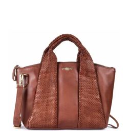 KOMPANERO Amber Cognac Leather Textured Handbag-image-73
