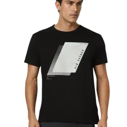 Van Heusen Black Cotton Slim fit Graphic T-shirts-picture-45