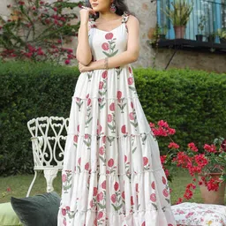 Bunai Dhaga Women Floral Printed Maxi Dress-image-49