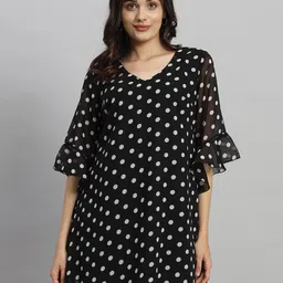 Curvydrobe Polka Dot Bell Sleeve A-Line Mini Dress-picture-30