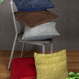 ROMEE Multicoloured Set of Single Solid Square Cushion Covers-34