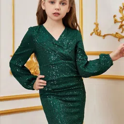 Vani Enterprise Embellished Cold-Shoulder Net Dress-image-37