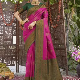 Anouk Rustic Ethnic Motifs Zari Kanjeevaram Saree-picture-42