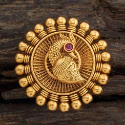Kushal's Fashion Jewellery Gold Plated Antique Stone Studded Finger Ring-image-95