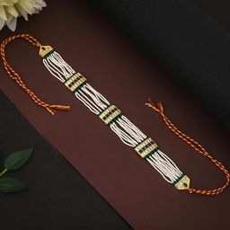flying beads Gold-Plated Pearls Studded Matha Patti Head Jewellery-image-69