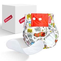 VParents Jumbo Print Reusable And Adjustable Cloth Diaper With  5 Layers Washable  Ultra Absorbent Insert - Multicolor-6