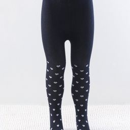 Cutewalk by Babyhug Anti Bacterial Footed Tights Heart Design - Navy-image-55