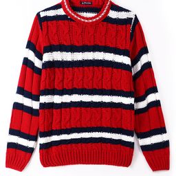 Pine Kids Full Sleeves Cable Knit Pullover - Multicolor-picture-19