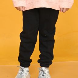 Anthrilo Solid  Fleece Joggers - Black-image-97