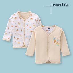Simply Interlock Knit Full Sleeves Animal Printed Reversible Vest - Beige-picture-23