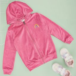 Pantaloons Junior Full Sleeves Rainbow Embroidered Hooded Sweatshirt - Hot Pink-picture-20