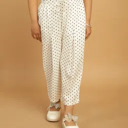 Mini & Ming Rayon Polka Dots Printed Pant - White-picture-39