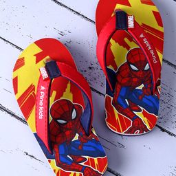 Pine Kids Marvel Slip On Flip Flops With Spider-Man Print - Red-image-4