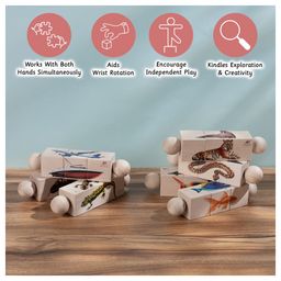 Ariro Wooden Rotating Reptiles Puzzle - Multicolour image 2