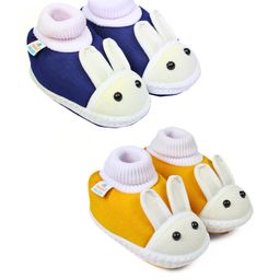 NESKA MODA 3 To 12 Months Baby Boys & Baby Girls 2 Pair Combo Pack Cute Soft Cotton Rabbit Booties-44