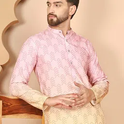 Anouk Rustic Men Geometric Printed Kurta with Pyjama image 2