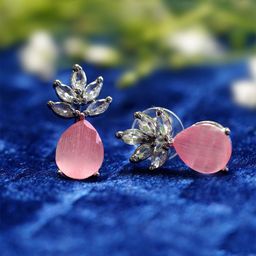 Zoey Artificial Stones Studded Teardrop Shaped Studs-54