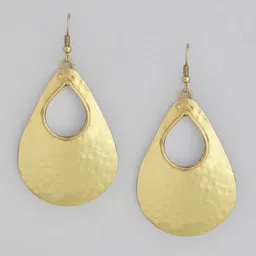 RICHEERA Gold-Toned Teardrop Shaped Drop Earrings-picture-17
