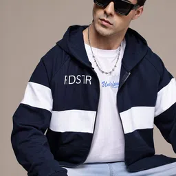 The Roadster Lifestyle Co. Brand Logo Printed Hooded Pure Cotton Front Open Sweatshirt-image-21
