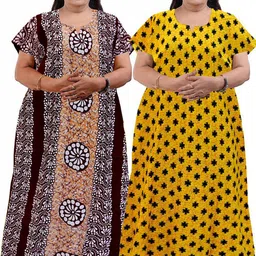 PR PINK ROYAL Women Pure Cotton Maxi Nightdress-picture-20