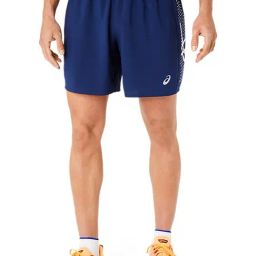 Asics Blue Regular Fit Printed Sports Shorts-picture-28