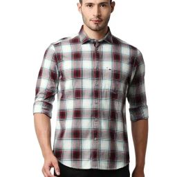 Basics Multicolor Cotton Slim Fit Checks Shirt-picture-45