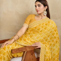 TASRIKA Embroidered Poly Georgette Saree-picture-8