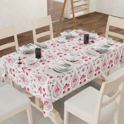 Urban Space Persian Courtyard Pink Polyester Floral Anti-Skid - 6 Seater Table Cover-image-74