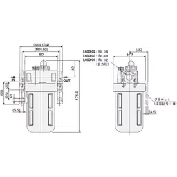 KOGANEI 160 Oil Capacity Lubricator With Drain Valve, L600-04-image-23